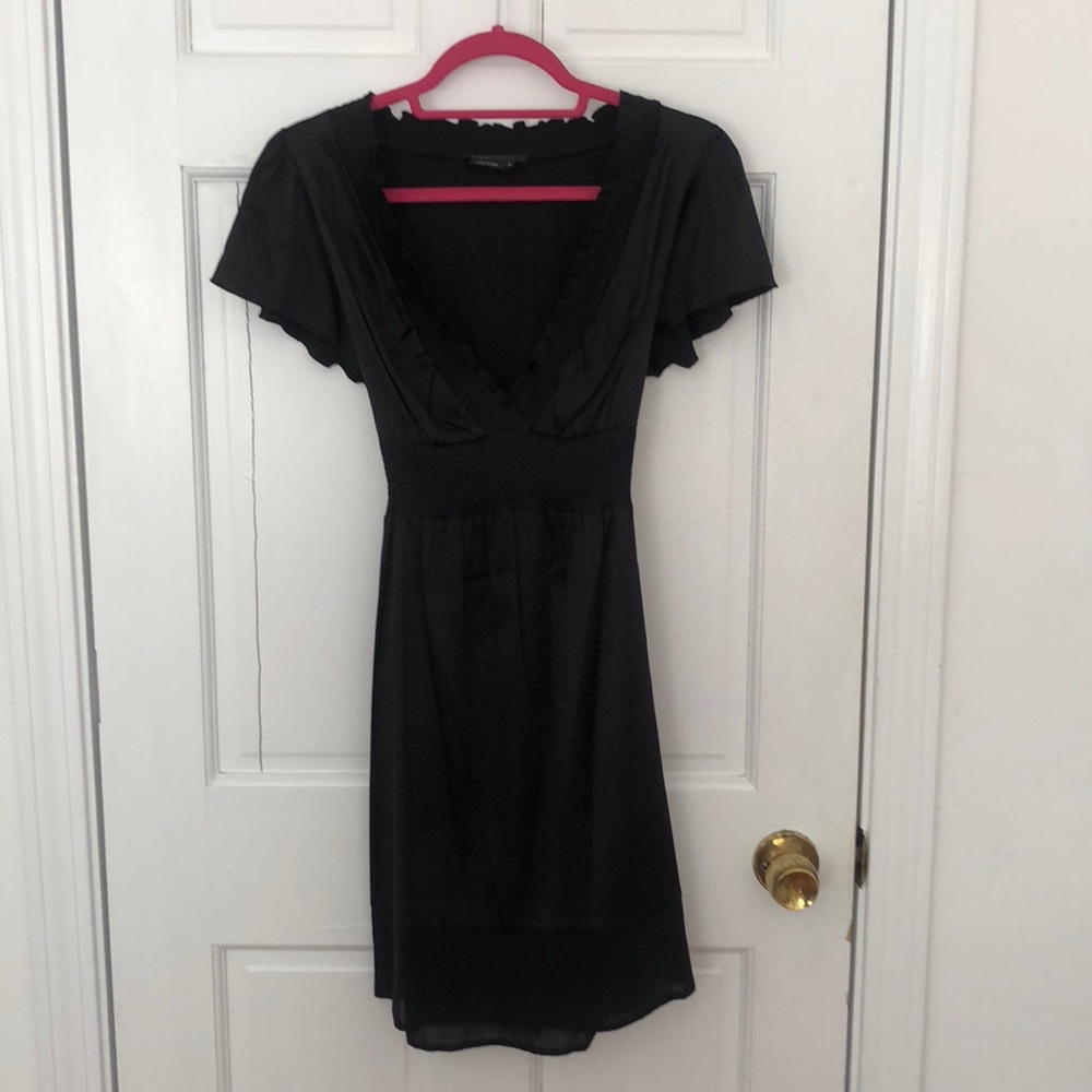 BCBG Black silk wrap dress